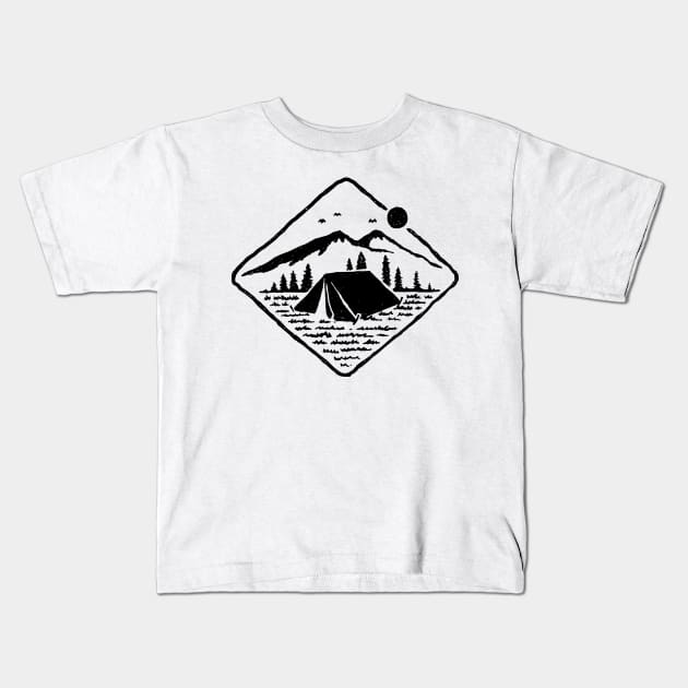 Camp Mode On (for Light Color) Kids T-Shirt by quilimo